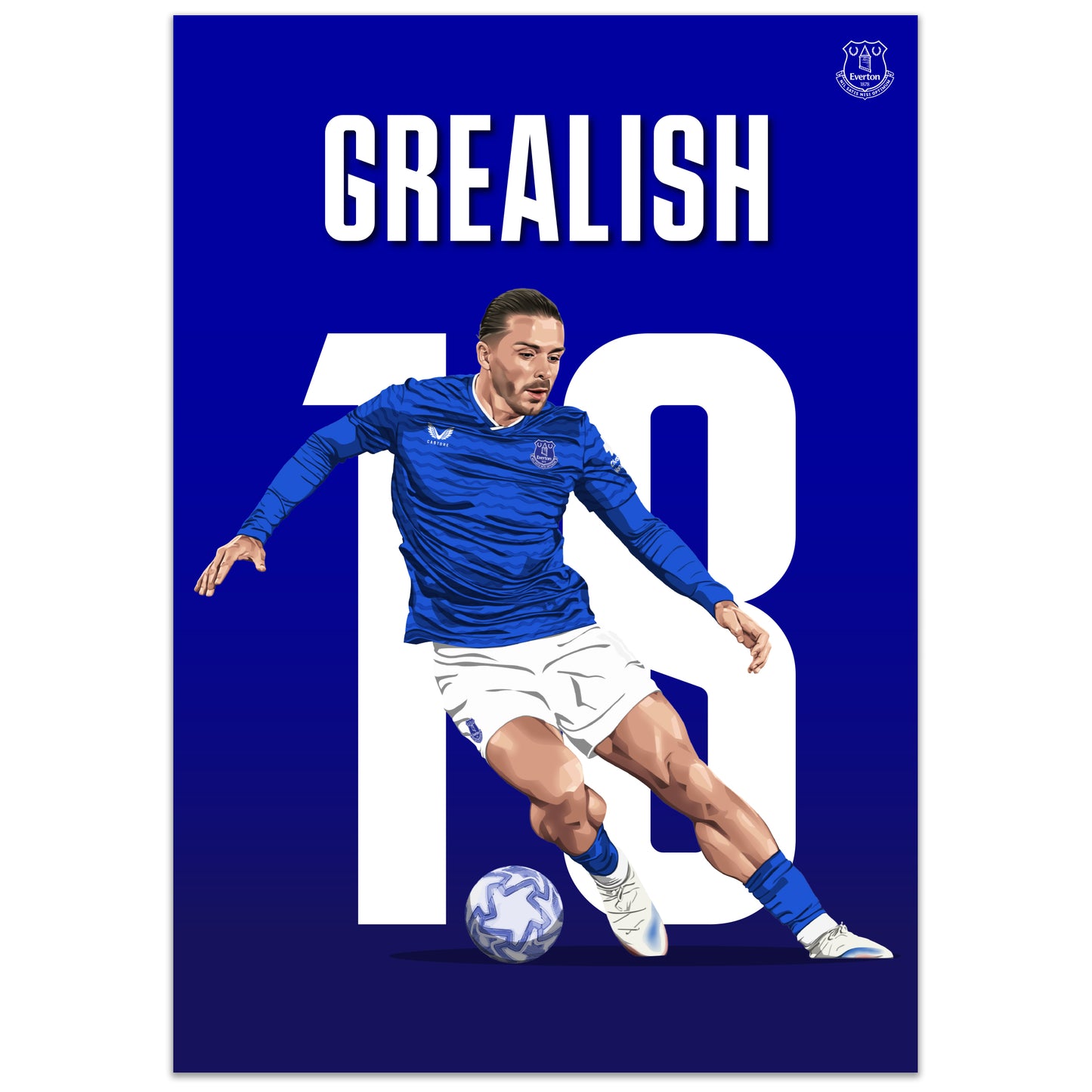 Everton FC Poster - Grealish 25/26 Illustration Print Design Football Wall Art
