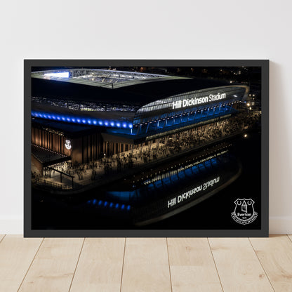 Everton FC Print - Hill Dickinson Stadium Night Time Aerial View Poster