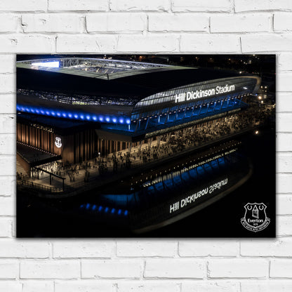 Everton FC Print - Hill Dickinson Stadium Night Time Aerial View Poster