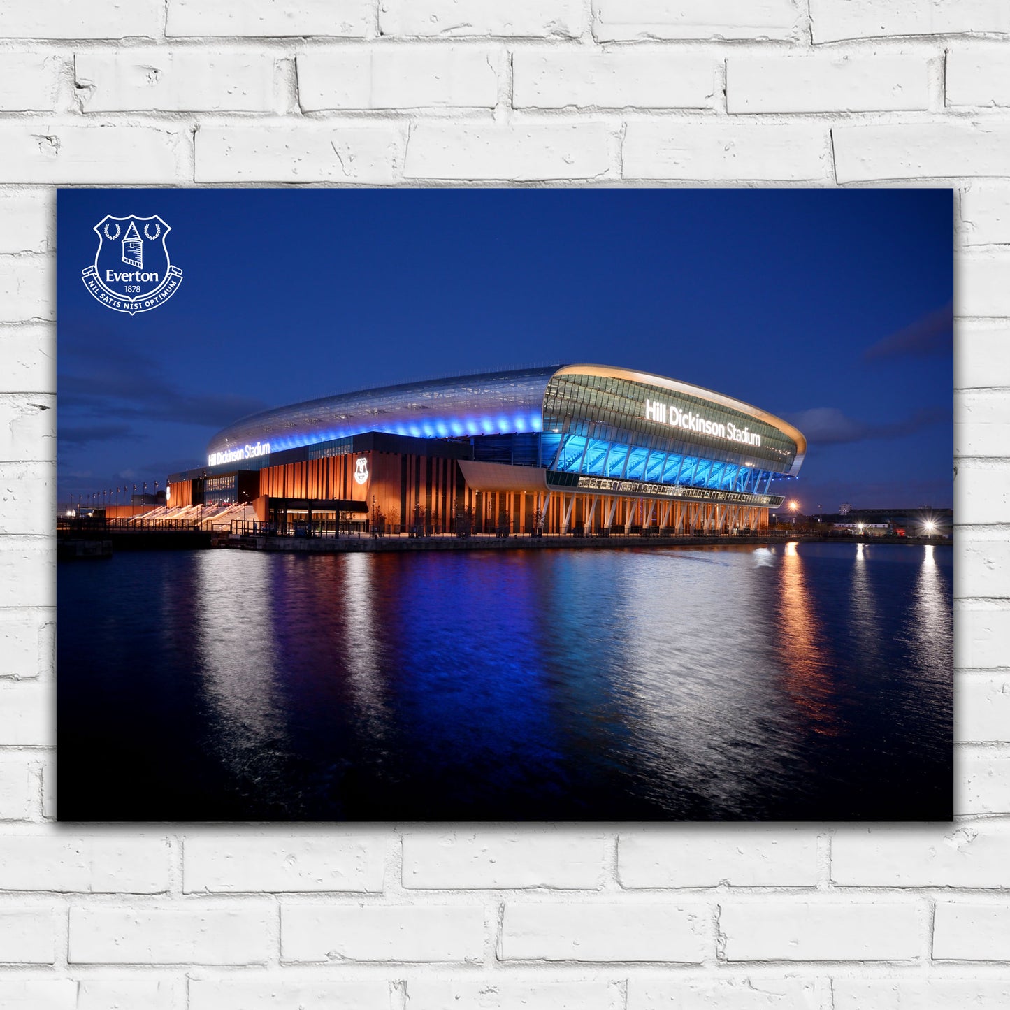 Everton FC Print - Hill Dickinson Stadium Outside Night Time Lights Poster