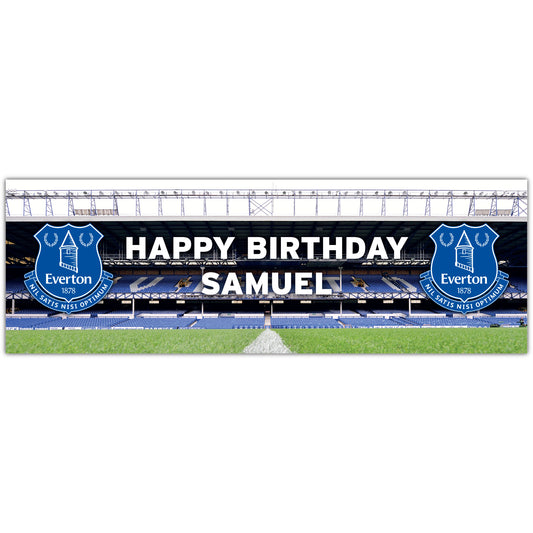 Everton Birthday - Personalised Football Banner Wall Sticker