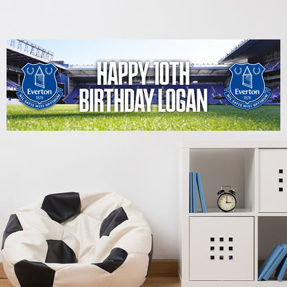 Everton Birthday - Personalised Football Banner Wall Sticker