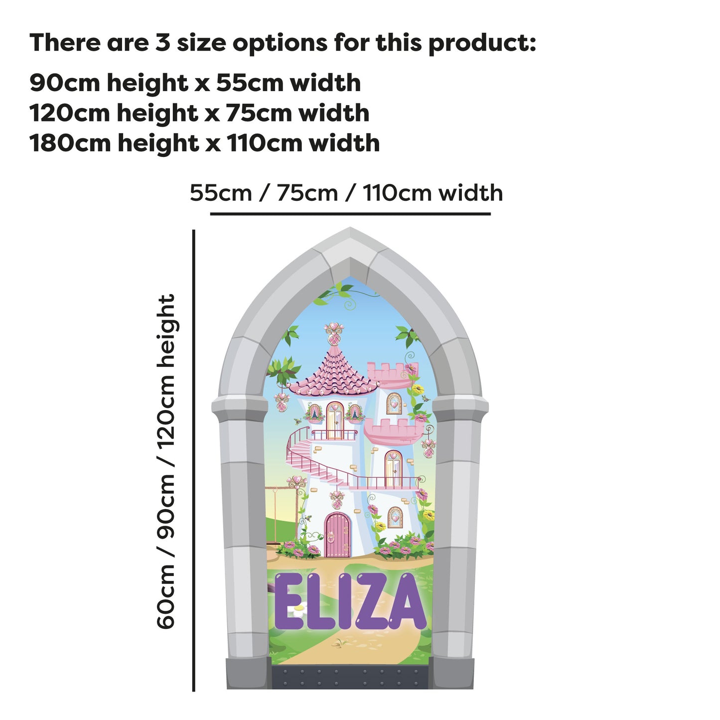 Archway Wall Sticker - Fairy Tale Land Girls Personalised Wall Art