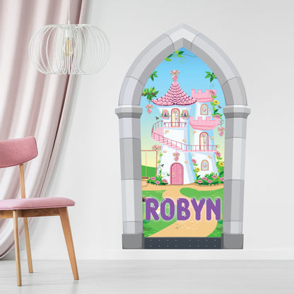 Archway Wall Sticker - Fairy Tale Land Girls Personalised Wall Art