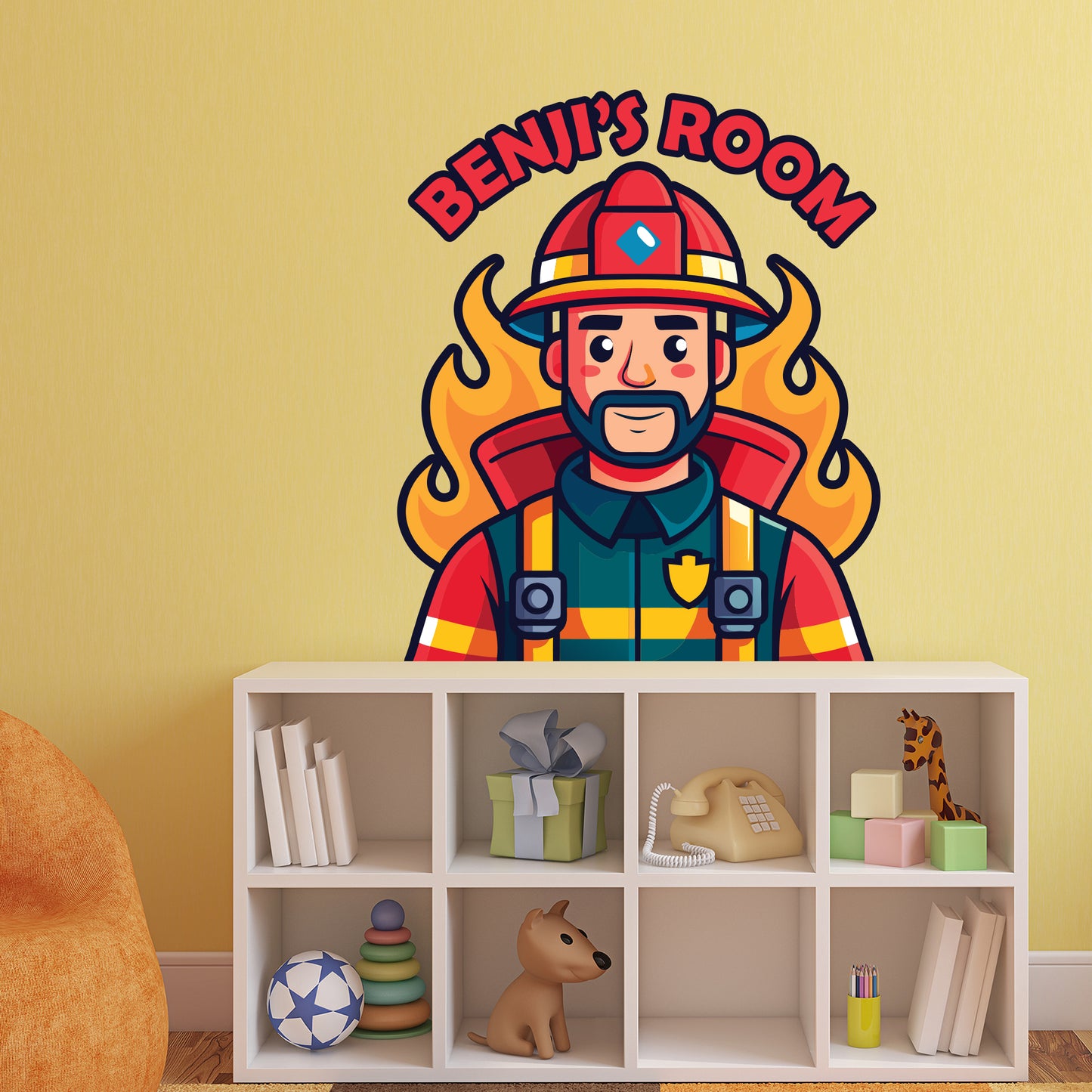 Fire Service Wall Sticker - Firefighter Personalised Wall Art