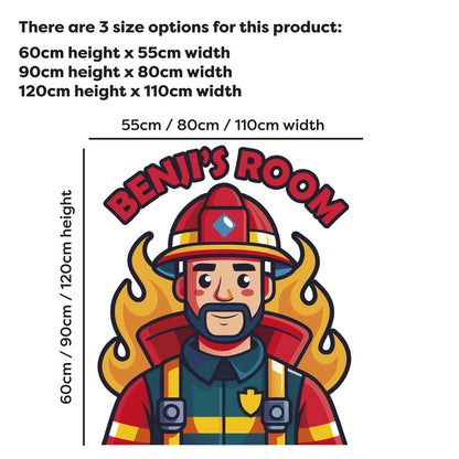 Fire Service Wall Sticker - Firefighter Personalised Wall Art
