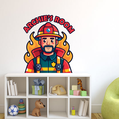 Fire Service Wall Sticker - Firefighter Personalised Wall Art