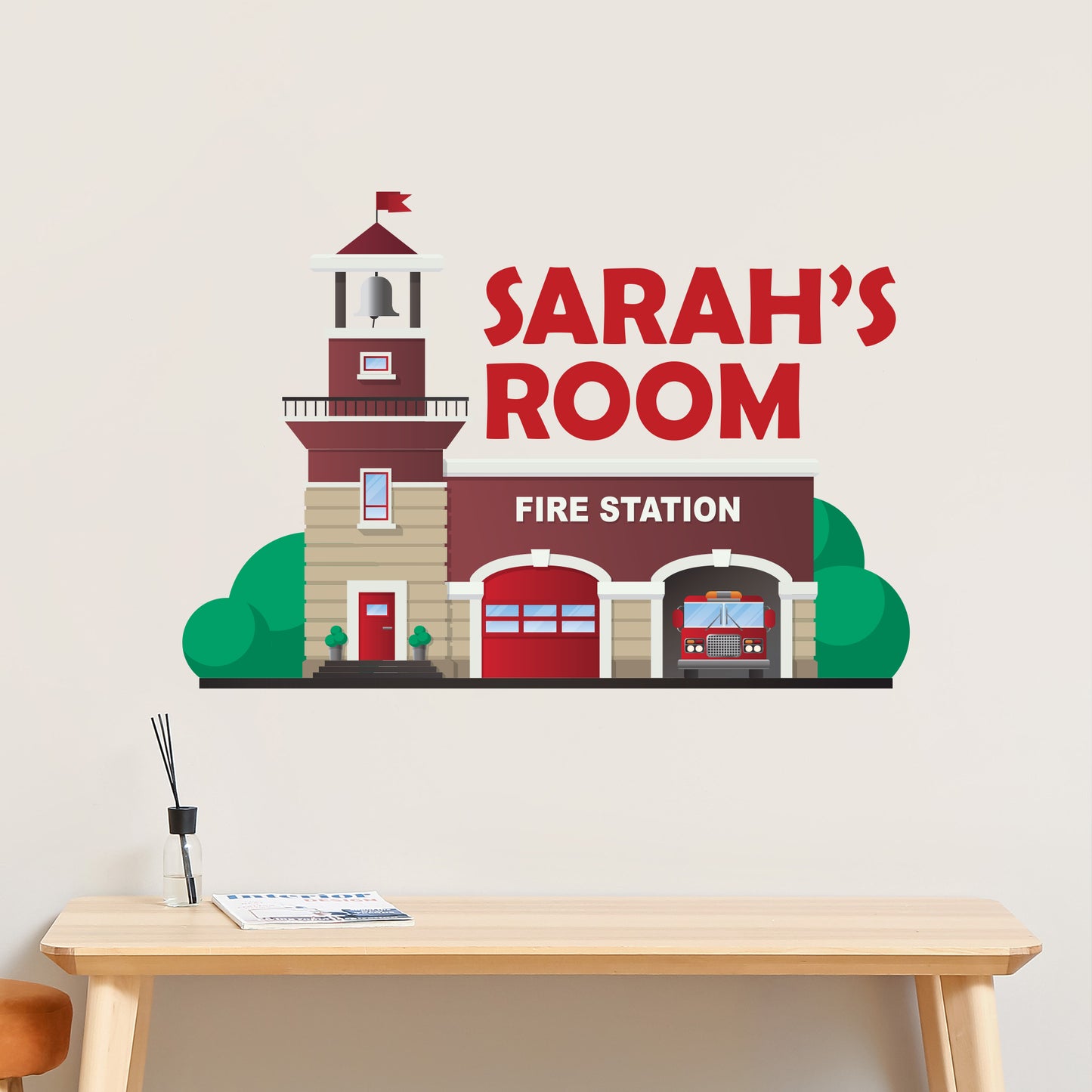 Fire Service Wall Sticker - Fire Station Personalised Wall Art