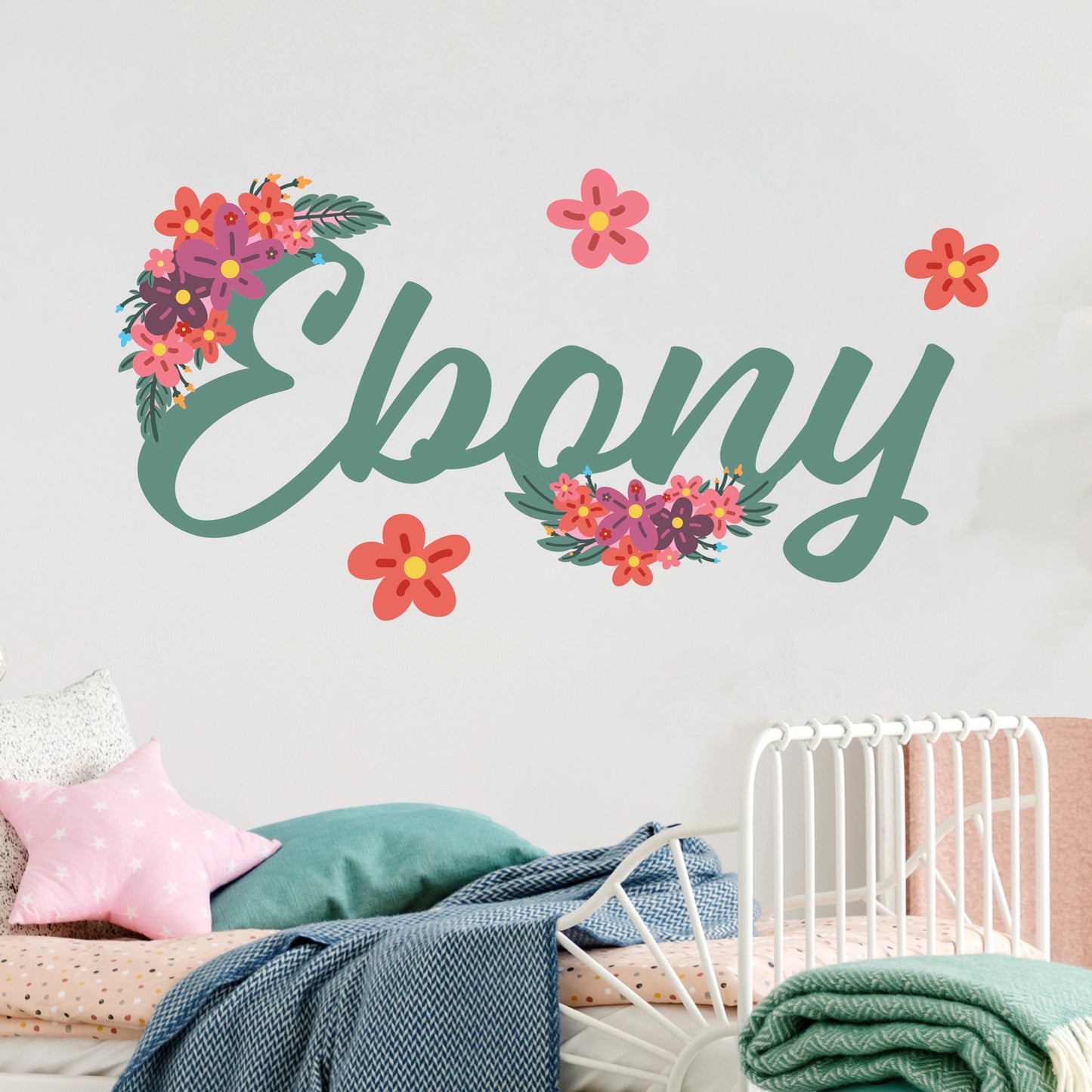Flower Wall Sticker - Floral Arches Personalised Name Wall Art