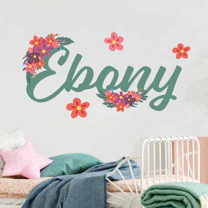 Flower Wall Sticker - Floral Arches Personalised Name Wall Art