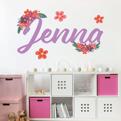 Flower Wall Sticker - Floral Arches Personalised Name Wall Art