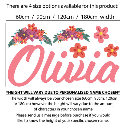 Flower Wall Sticker - Floral Arches Personalised Name Wall Art