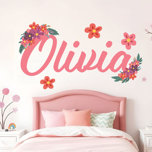 Flower Wall Sticker - Floral Arches Personalised Name Wall Art