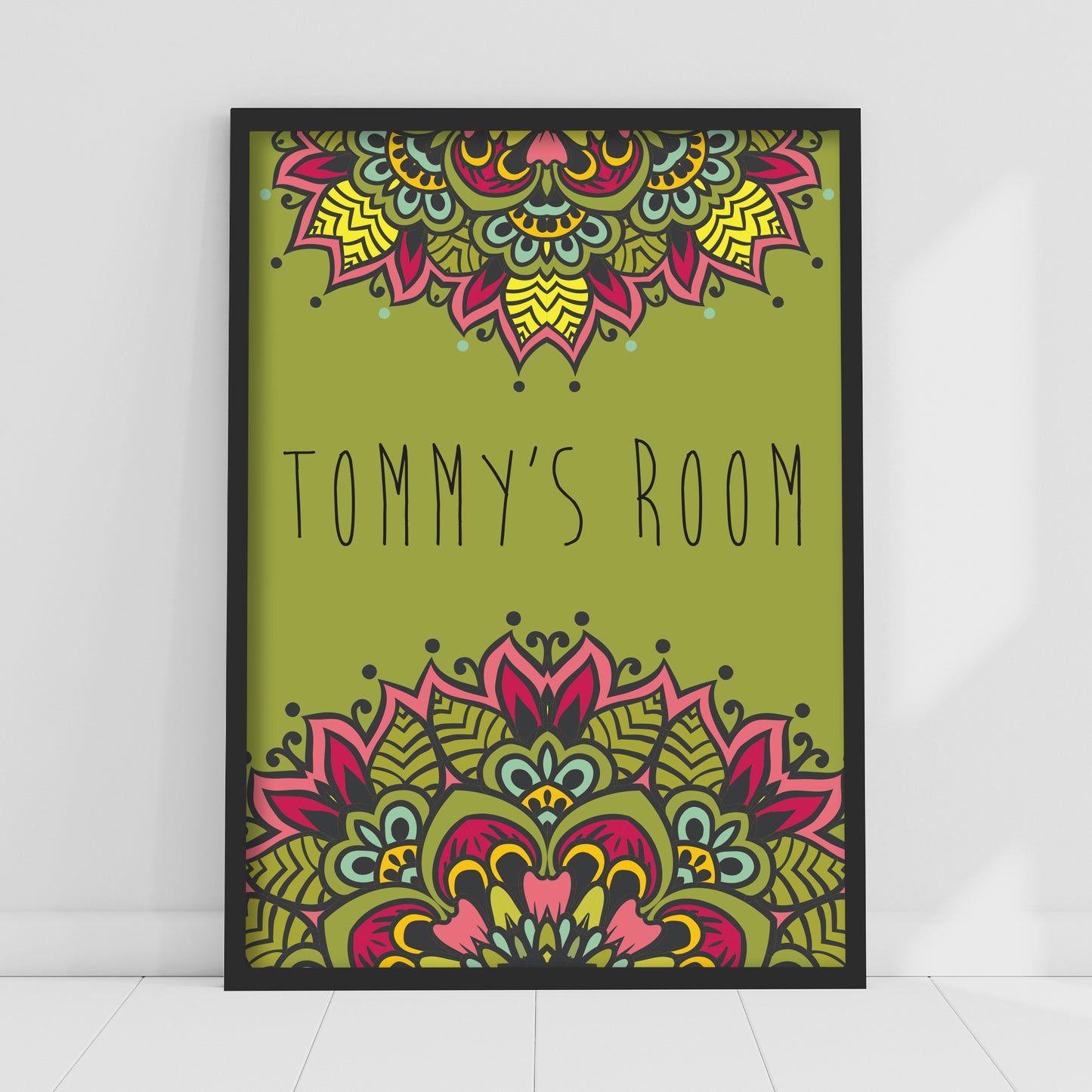 Floral Wall Print - Personalised Green Print Poster Wall Art