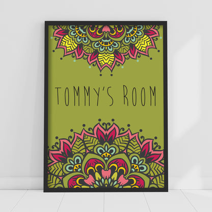 Floral Wall Print - Personalised Green Print Poster Wall Art
