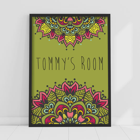 Floral Wall Print - Personalised Green Print Poster Wall Art