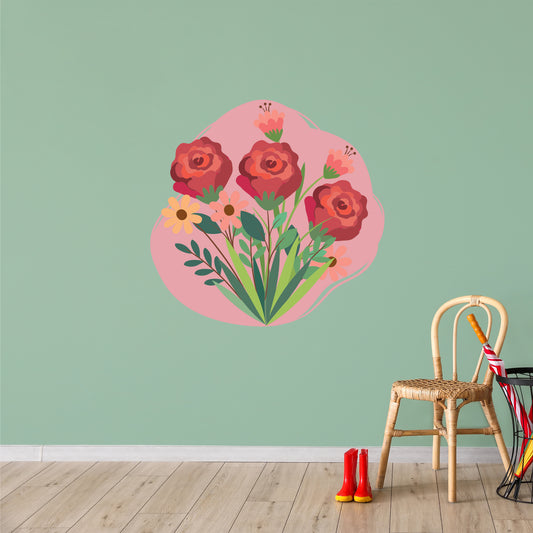 Floral Wall Sticker - Rose Flower Wall Art