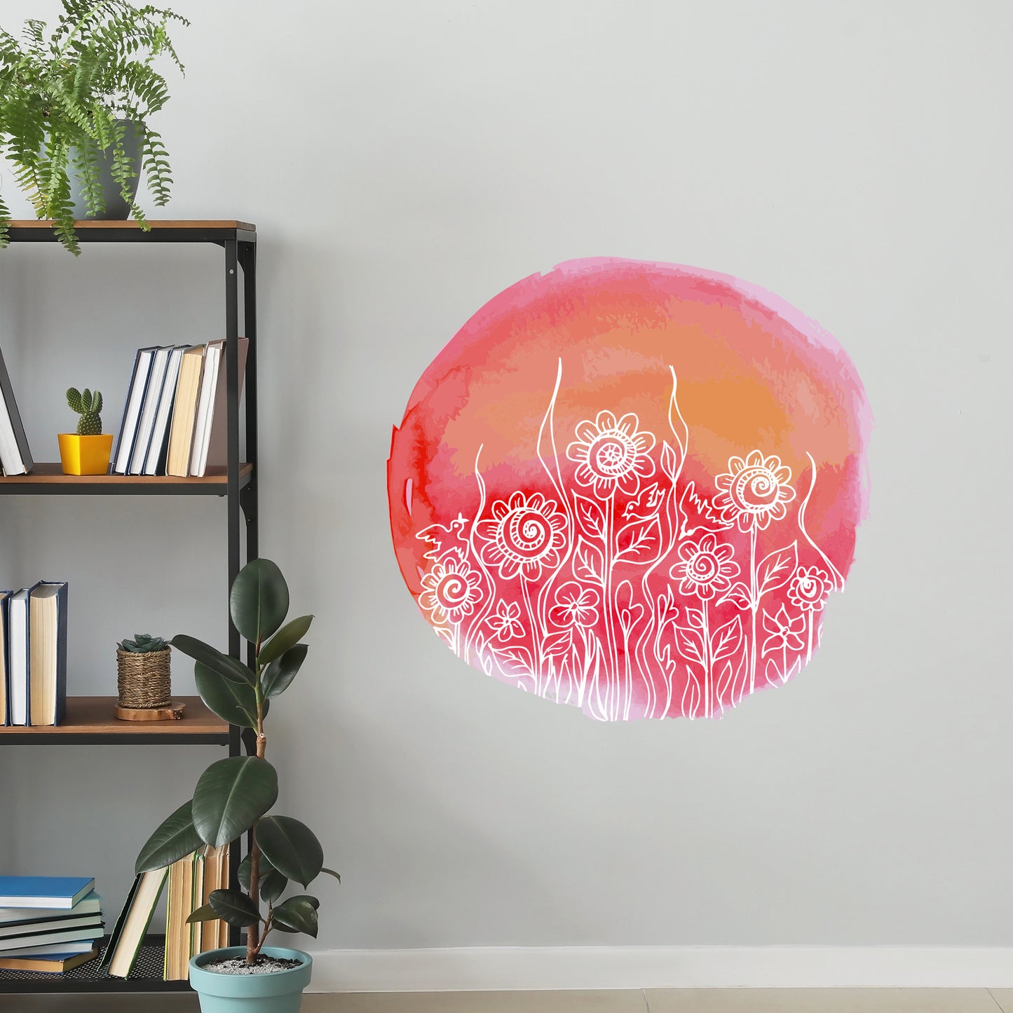 Dining Room Wall Sticker - Flowers and Birds Decal Wall Art