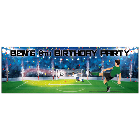 Football Birthday – Scoring a Goal Personalised Banner Wall Sticker
