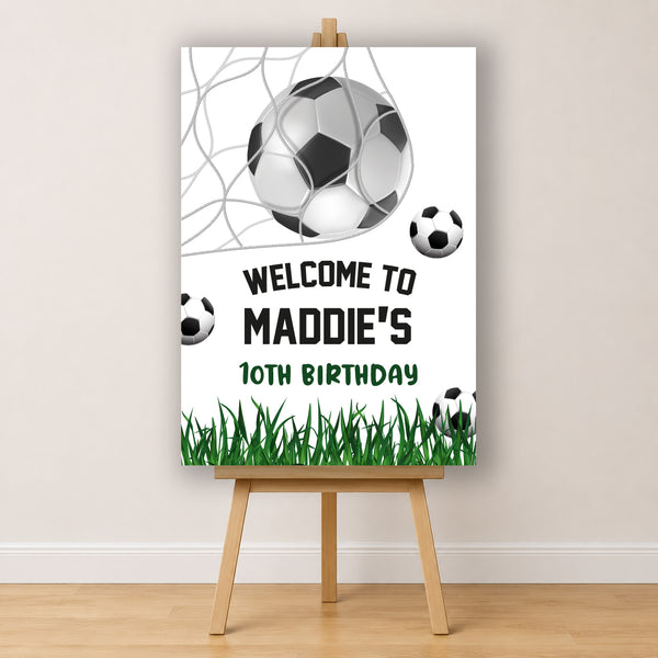 Football Birthday Sign - Football In Net Personalised Foamex Board
