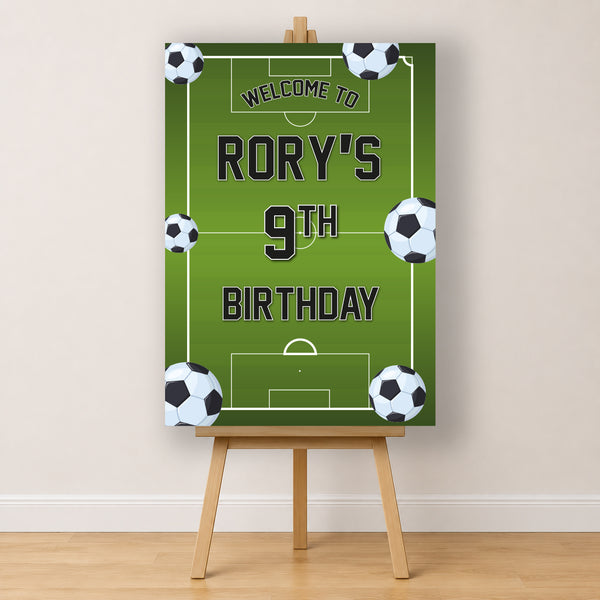 Football Birthday Sign - Football Pitch Personalised Foamex Board