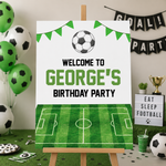 Football Birthday Sign - Green Bunting Personalised Foamex Board