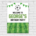 Football Birthday Sign - Green Bunting Personalised Foamex Board