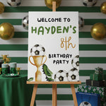 Football Birthday Sign - Watercolour Trophy Personalised Foamex Board
