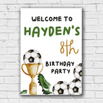 Football Birthday Sign - Watercolour Trophy Personalised Foamex Board