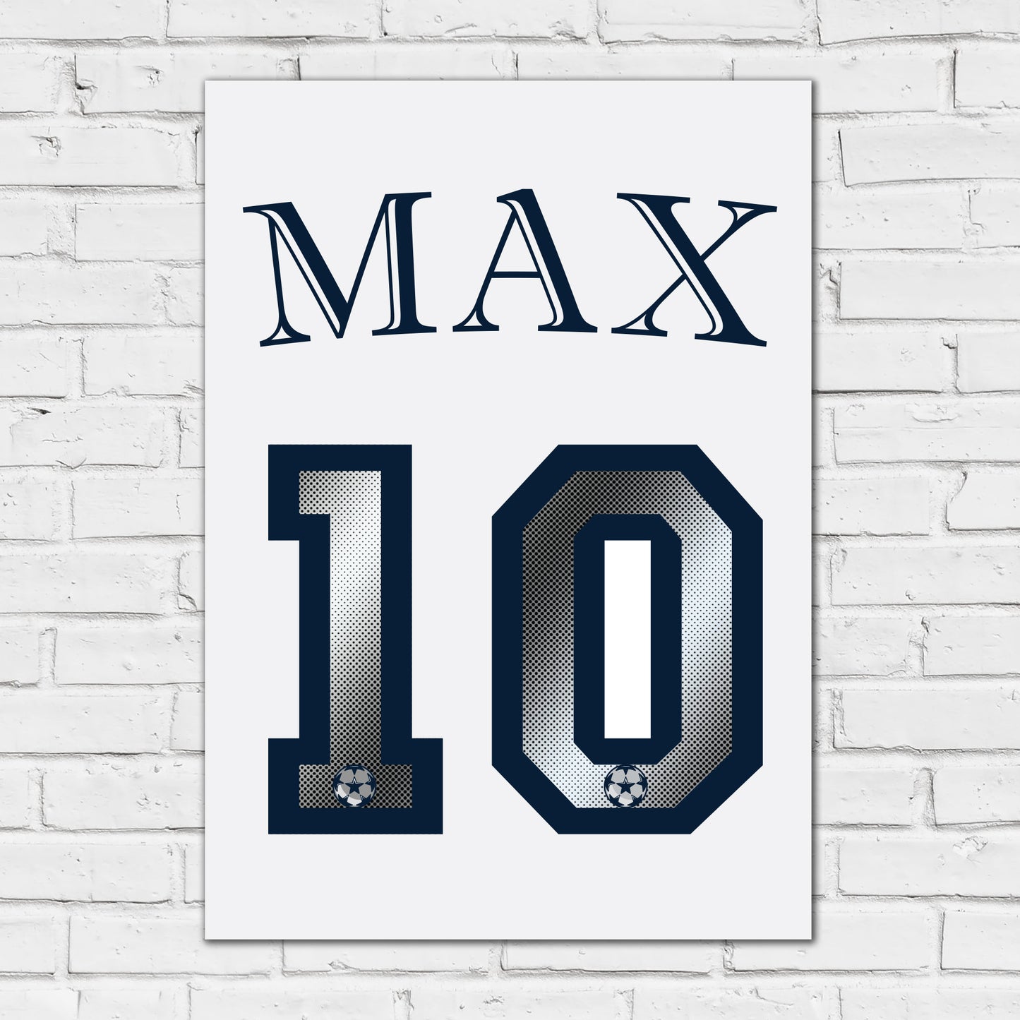 Football Print - Name And Number Jersey Personalised Name Wall Art