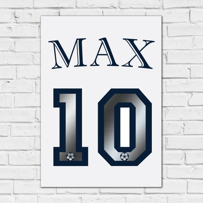 Football Print - Name And Number Jersey Personalised Name Wall Art