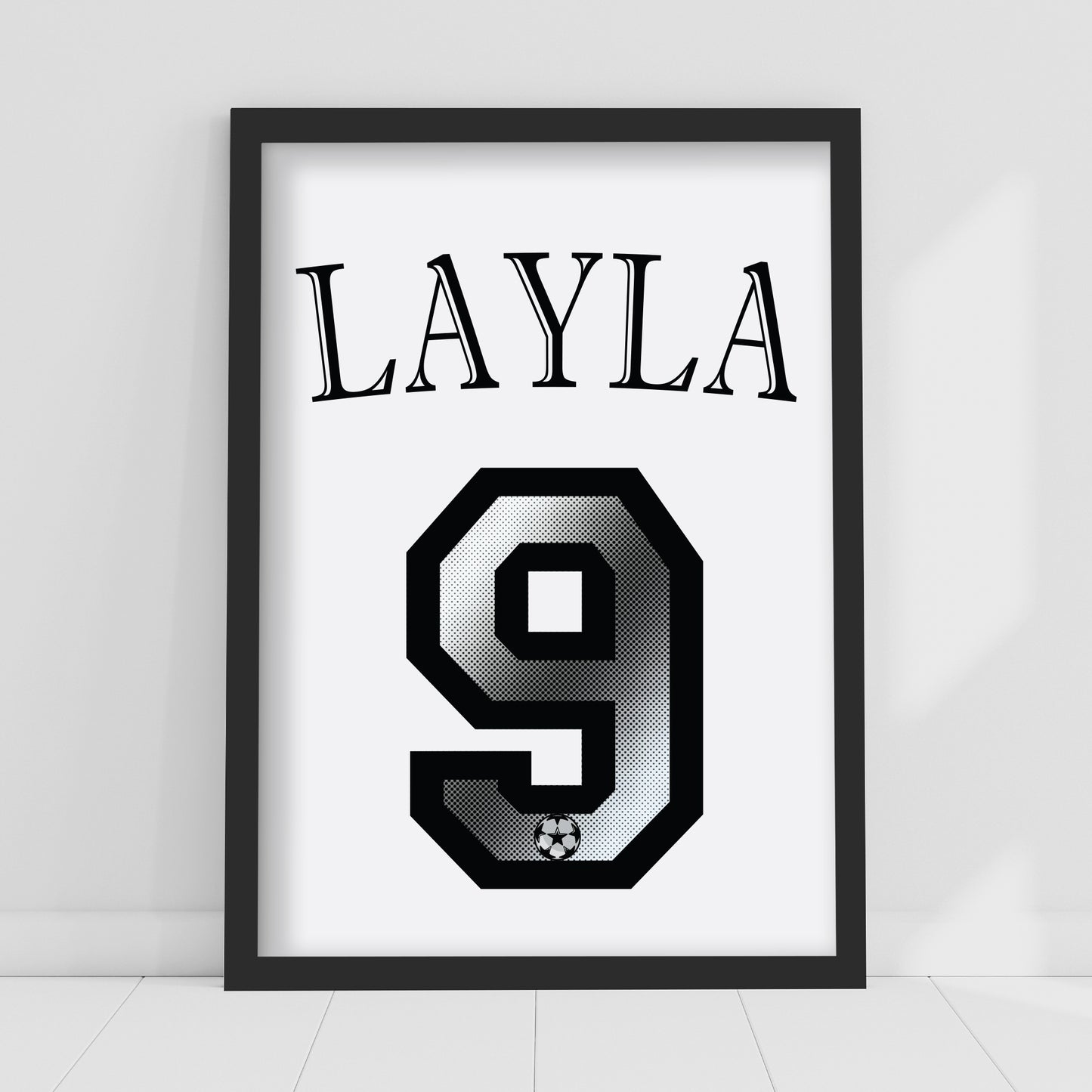 Football Print - Name And Number Jersey Personalised Name Wall Art