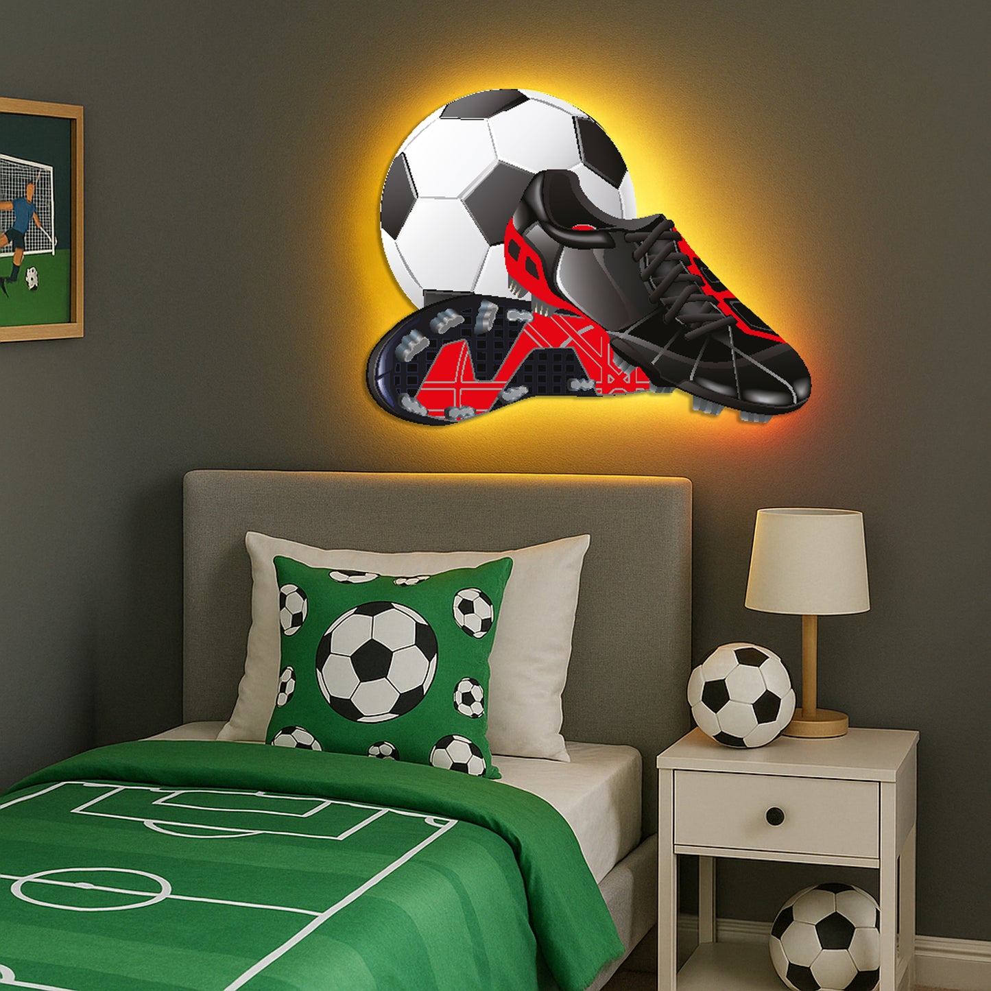 Football and Boots LED Backlit Wallpop