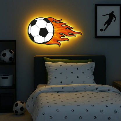 Football and Flames LED Backlit Wallpop