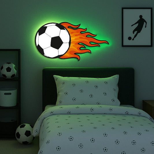 Football and Flames LED Backlit Wallpop