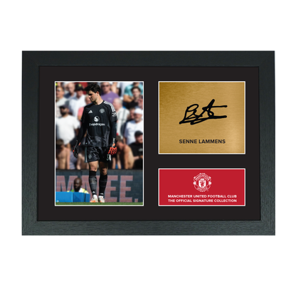 Manchester United Signature Collection Mounted Print – Senne Lammens Replica Signed Photo
