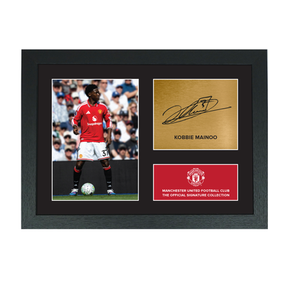 Manchester United Signature Collection Mounted Print – Kobbie Mainoo Replica Signed Photo
