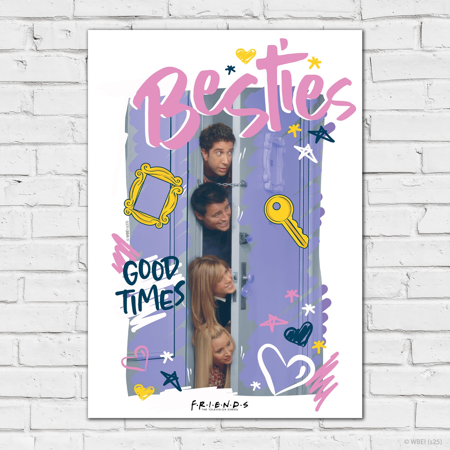 Friends Print – Besties Door Doodle Poster Wall Art