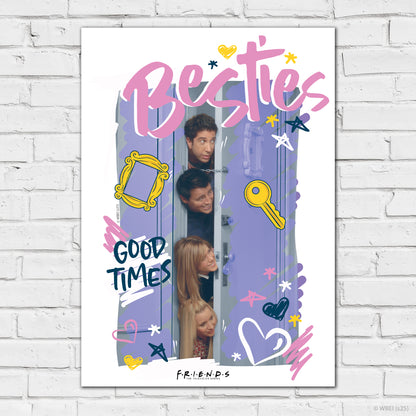 Friends Print – Besties Door Doodle Poster Wall Art