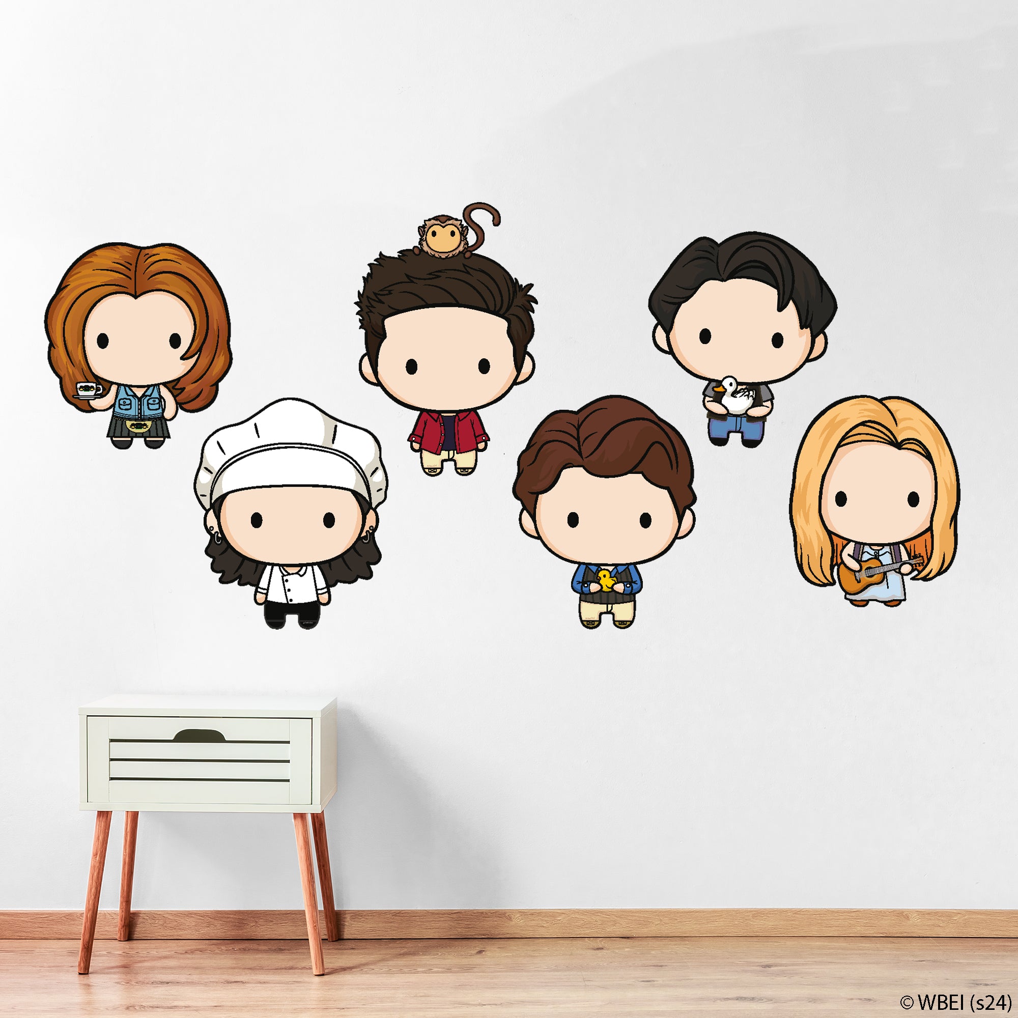 Friends Characters Sticker Friends Wall Sticker - Friends Cartoon Character Set Decal Wall Art ...