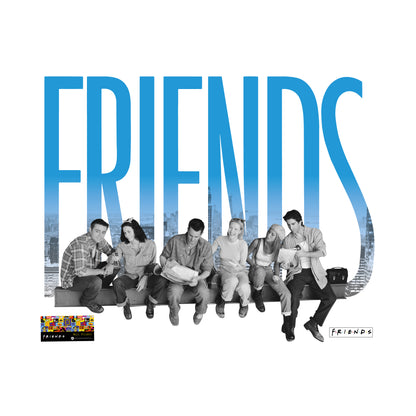 Friends Wall Sticker - Friends Group Sat Together with Wording Decal Wall Art