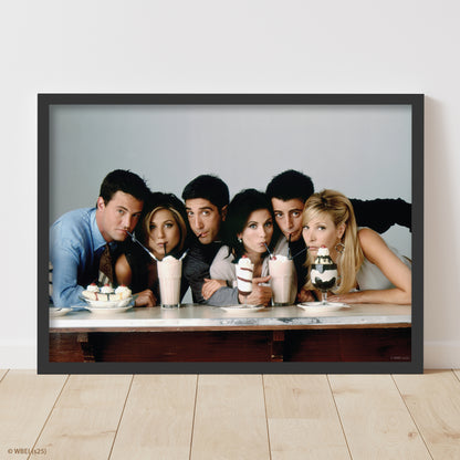 Friends Print – Group Milkshake Photo Poster Wall Art