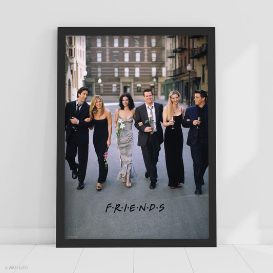 Friends Print – Group Walking Down Street Photo Poster Wall Art
