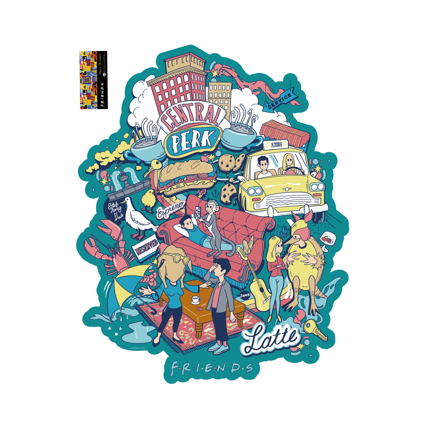 Friends Wall Sticker - Friends Illustration Collage Decal Wall Art