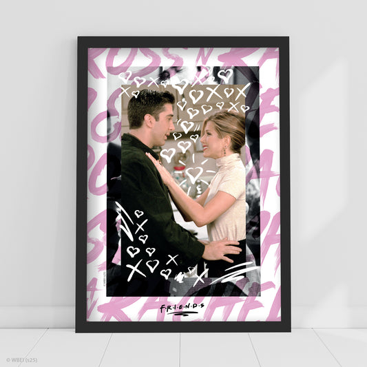 Friends Print – Ross And Rachel Heart Doodle Poster Wall Art