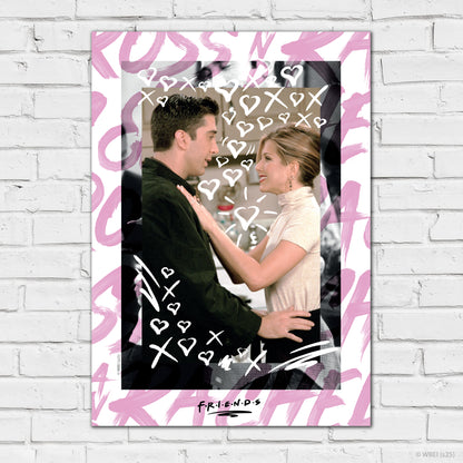 Friends Print – Ross And Rachel Heart Doodle Poster Wall Art