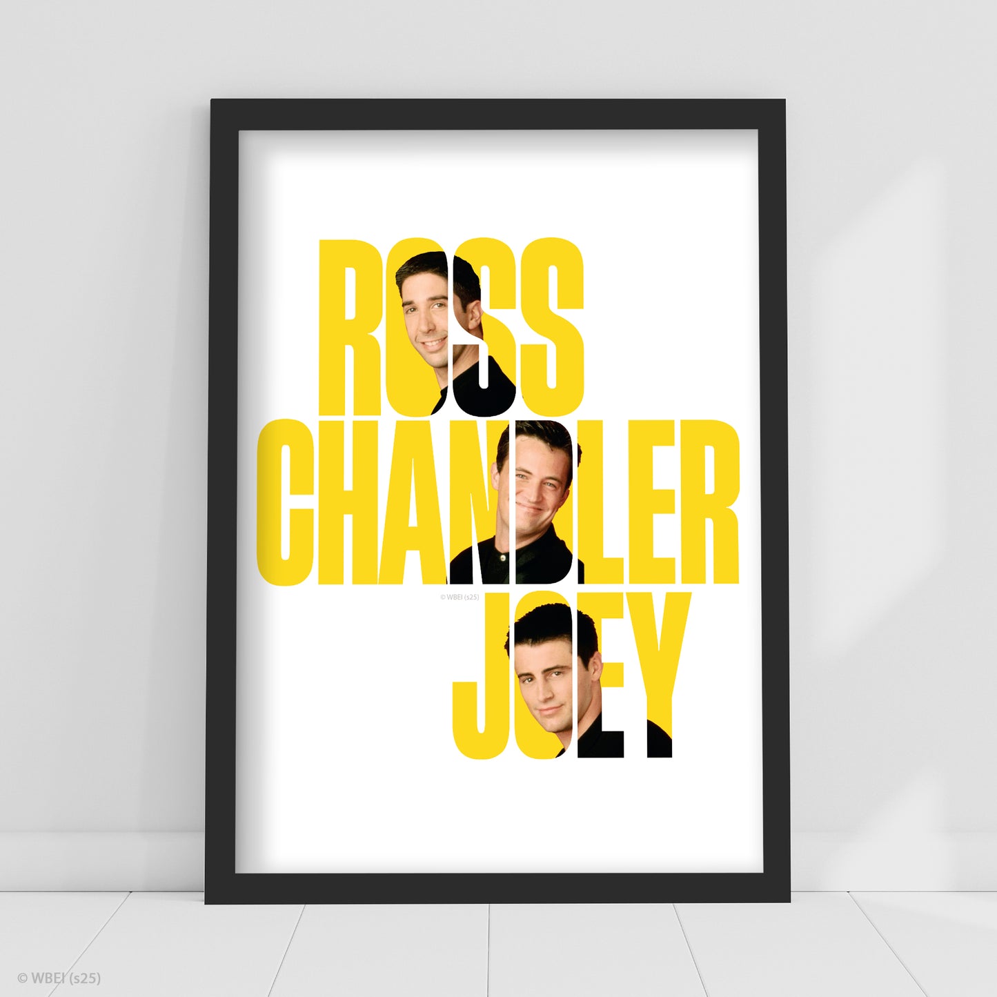 Friends Print – Ross Chandler And Joey Yellow Text Poster Wall Art
