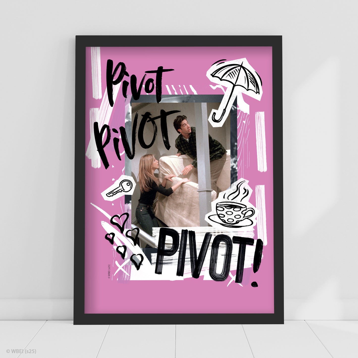 Friends Print – Ross And Rachel Pivot Pink Poster Wall Art