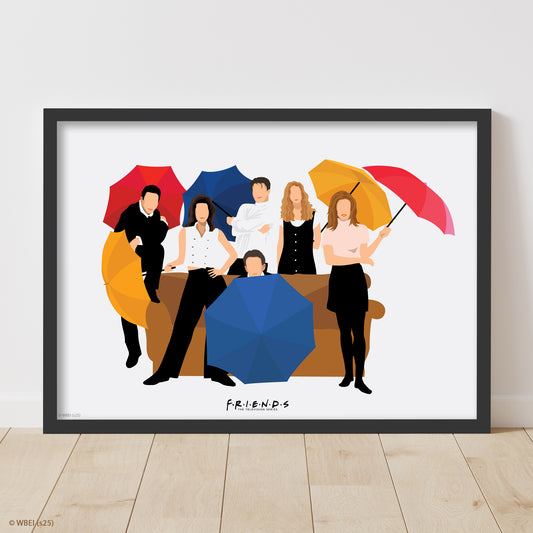 Friends Print – Group Intro Illustration White Poster Wall Art