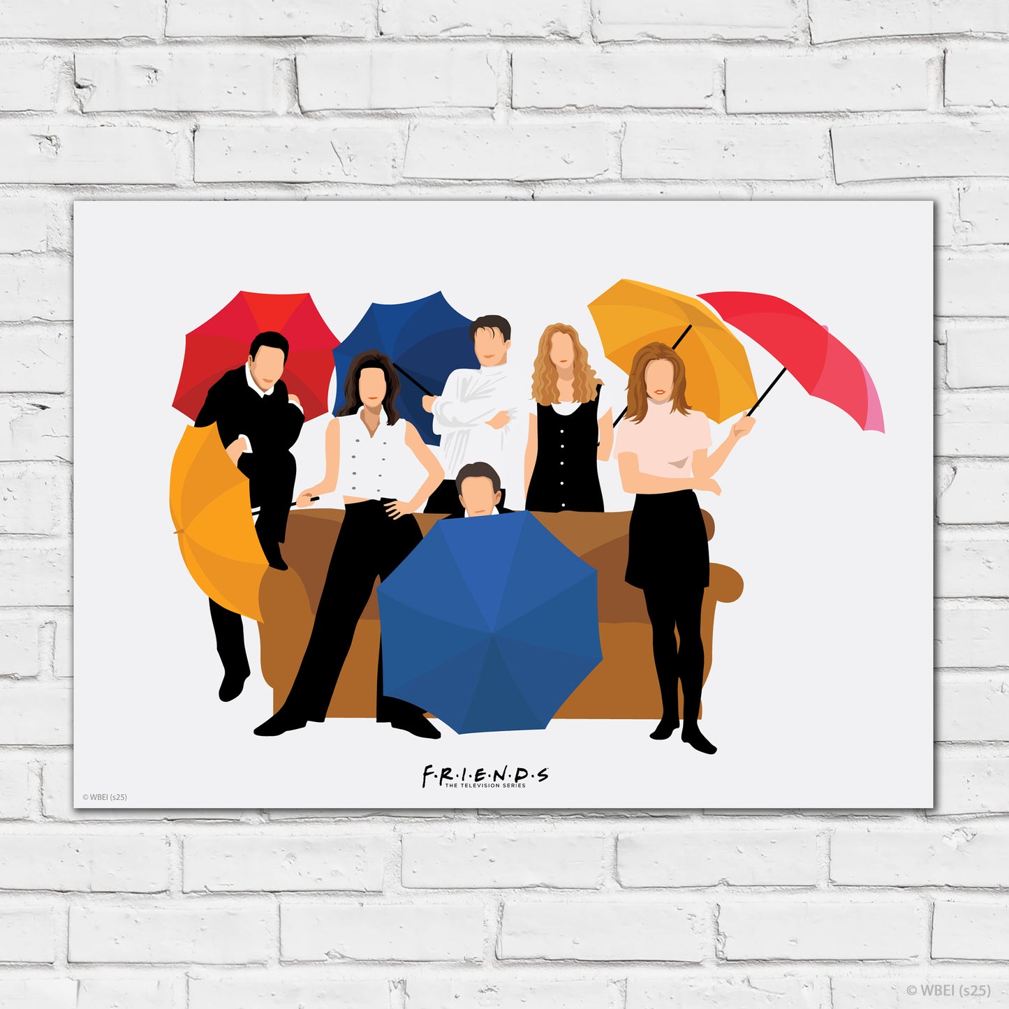 Friends Print – Group Intro Illustration White Poster Wall Art
